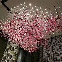 Lustre moderne de luxe en pierre colorée, luminaire artistique personnalisé pour plafond haut, villa duplex, hall d'hôtel, escalier
