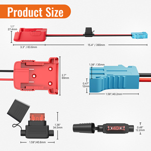 18V Battery <strong>Adapter</strong> <strong>Socket</strong> Power Wheels with Peg Perego Connector 12 AWG Wire 40A Fuse Secure Power Upgrade for Ride On Toy - Product Image 2