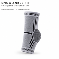 Manchon de soutien de cheville en tricot 3D, ajustement parfait, respirant, compression douce, rayé, pour le sport, la course, la gym, la récupération, certifié CE ISO