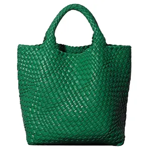 2024 새로운 패션 높은 Guality 여성의 뜨개질 토트 가방 숙녀 큰 핸드백과 지갑 고급 버킷 가방