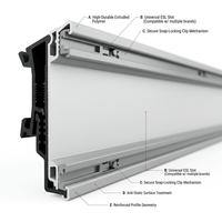 Porte-étiquettes de prix numériques en plastique transparent, longueur et couleur personnalisables, hauteur 42 mm, pour présentoirs d'étagères de magasins de détail, supermarchés, vente en gros