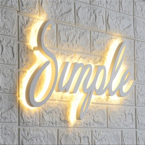 علامة باب مضيئة مخصصة مصنوعة في الهواء الطلق الكلمات الإعلانية الفولاذ المقاوم للصدأ الكريستال الخلفية الكلمات الاكريليك مخصص - Product Image 1