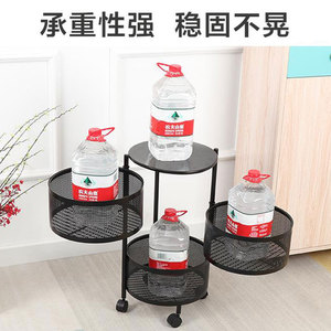 Lazy Susan Storage Rack 3 Tier Round Metal Mesh Kitchen Organizer With Wheels For Vegetable And Miscellaneous Items - Product Image 3