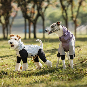 Manteau de pluie réfléchissant en polyester solide pour chien avec couvre-jambes, imperméable, réversible, vêtements d'hiver de luxe pour grands animaux de compagnie, pour Whippet - Product Image 5