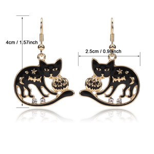 Halloween Cartoon Drop Earrings <b>Crystal</b> Rhinestone Women's Party Fashion Dangle Earrings Zinc Alloy Bezel Setting - Product Image 3