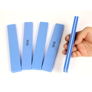 Custom Logo Blue Sandpaper Sponge Nail File Durable Washable Rectangle <strong>NailFile</strong> 100/180 - Product Image 2