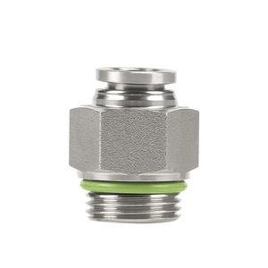 Connecteur pneumatique en acier inoxydable, raccord rapide à filetage G, avec joint d'étanchéité pour tuyau - Product Image 1