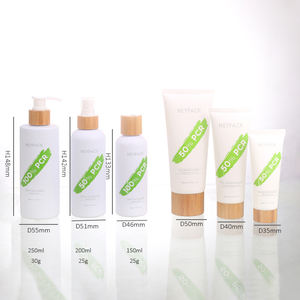 Heypack Brand Wholesale Additifs biodégradables personnalisés et bouteilles de soins de la peau en plastique PET PCR avec bouchons en bambou - Product Image 3