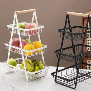 Multifunktionaler Dreistufiger Tragbarer Aufbewahrungskorb für Obst und Gemüse für Wohnzimmer & Küche, Aufbewahrungskorb für Snacks & Süßigkeiten - Product Image 1