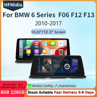 Écran multimédia HFmidia 12,3 pouces pour BMW Série 6 F06 F12 F13 CIC NBT, CarPlay sans fil, Android Auto, lecteur vidéo embarqué