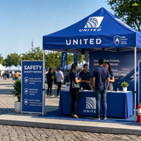 Carpa Plegable Personalizada de 10x10 con su Logotipo, Carpa Impermeable para Publicidad, Stand Promocional con Impresión Personalizada