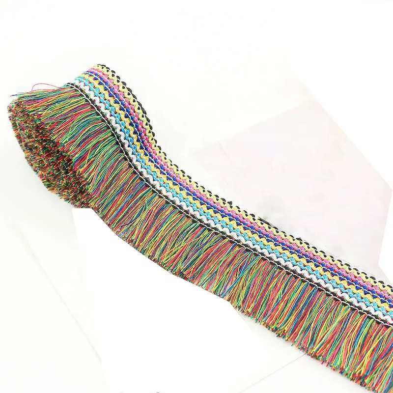 Acessórios de vestuário com franja colorida, cabelo e borla, 4cm, 2019