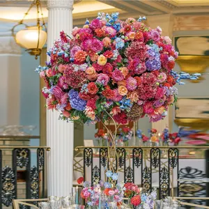 Luckygoods personalizzazione colorato fiore artificiale centrotavola decorazione fiore palla per il matrimonio