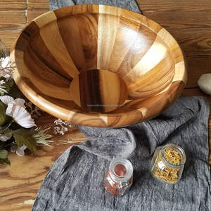 Bol de service en bois d'acacia écologique de haute qualité ustensiles de cuisine jetables faits à la main pour hôtels restaurants produit de vente chaud - Product Image 3