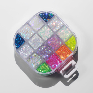 Palette de fards à paupières vegan multi-chromes scintillants et imperméables 16 couleurs, <span class=keywords><strong>gel</strong></span> <span class=keywords><strong>pailleté</strong></span>, pour maquillage de fête, produits populaires de marque privée MLM - Product Image 2