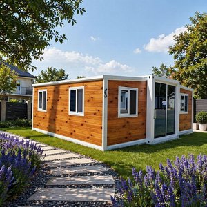 Elegante Casa Container Pieghevole Espandibile con Texture Legno, Stile Mid-Century Modern, Impermeabile, per Uso <span class=keywords><strong>Esterno</strong></span> Bagno 5 - Product Image 2