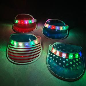 Casquette de soleil en plastique LED avec lumière intégrée, casquette de sport pour femmes et hommes, costume de fête d'Halloween pour les voyages en plein air, personnalisable - Product Image 2