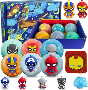 8 paquets de bombes à bulles effervescentes faites à la main boules pétillantes et pétillantes bombes de bain de super-héros pour enfants avec jouet surprise à l'intérieur - Product Image 6