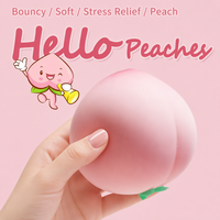 Jouets sensoriels anti-stress en caoutchouc personnalisés en gros, à rebond lent, en forme de pêche réaliste, mignons et moelleux