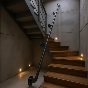 Barandilla de Escalera de Acero al Carbono de 13 Pies, Soporte de Esquina para Montaje en Pared Industrial, Interior/Exterior, Capacidad de Carga de 440 Libras - Product Image 2