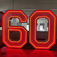 Letrero de Números LED RGB de Metal Personalizado de 3 y 4 Pies para Decoración de Bodas, Graduaciones, Fiestas y Alquiler