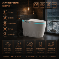 WC intelligent avec bidet électrique, à poser au sol, entièrement automatique, moderne, avec siphon en S inclus et télécommande