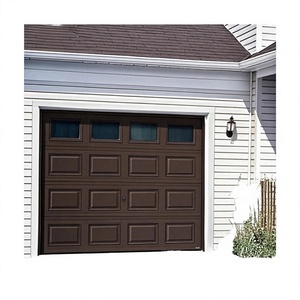 <span class=keywords><strong>Porte</strong></span> <span class=keywords><strong>de</strong></span> <span class=keywords><strong>garage</strong></span> <span class=keywords><strong>sectionnelle</strong></span> automatique moderne en acier <span class=keywords><strong>de</strong></span> haute qualité avec fenêtres en verre, motorisée et télécommandée, pour allée extérieure - Product Image 1
