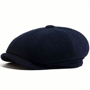 Gorro de Hombre Estilo Retro para Otoño e Invierno, Gorra Newsboy con Diseño de Espiga, Casual, para Exteriores, de 8 Paneles, Tipo Boina - Product Image 6