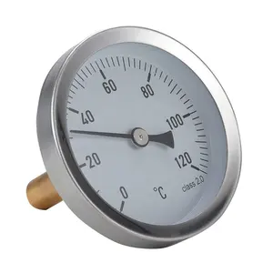 Bimetal 63mm water temperature gauge iron galvanized dial indicator 0 - 120 industrial thermometer