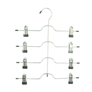 <span class=keywords><strong>Cintre</strong></span> à <span class=keywords><strong>pantalon</strong></span> avec deux pinces métalliques réglables pour jupes et pantalons - Product Image 3