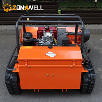 Tondeuse à gazon industrielle ZNW-1200Y, robuste, autopropulsée, 4 temps, sans fil, télécommandée, avec chenilles en caoutchouc pour pentes raides, 17 kW