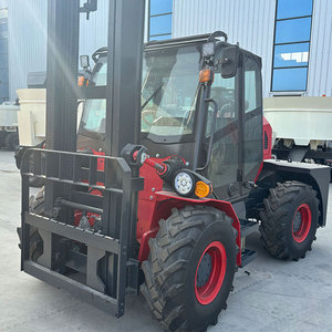 Chariot élévateur diesel tout-terrain 3,5 tonnes 4x4 avec pneus pneumatiques de grande taille pour surfaces irrégulières, déplaceur latéral hydraulique automatique - Product Image 1