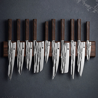 Ensemble de 10 couteaux de cuisine professionnels en acier à haute teneur en carbone avec manche en bois, style 5Cr/7Cr/9Cr18MoV/VG10/AUS10, pour couper la viande