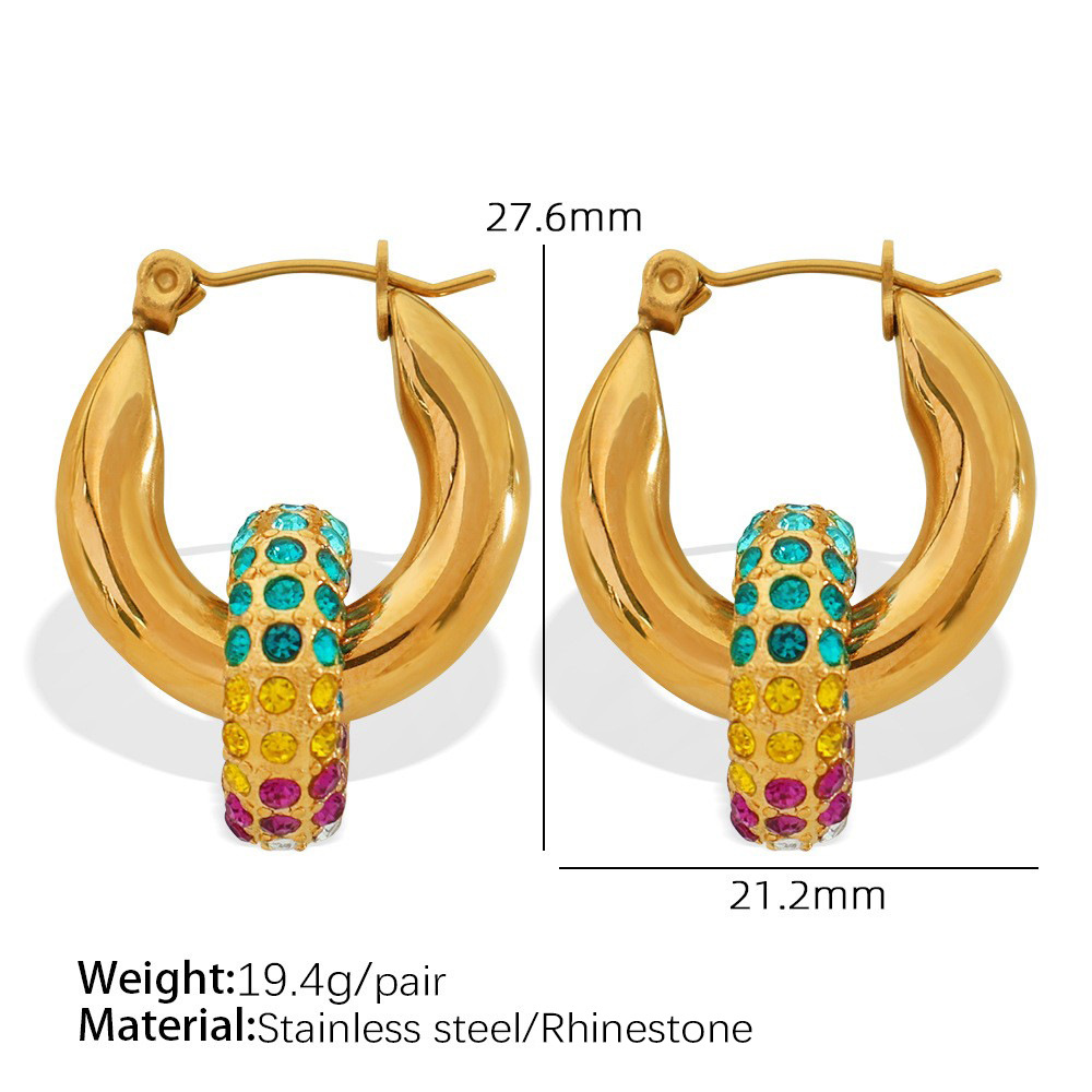 Pendientes de oro con diamantes de colores EH268C