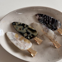 CHUJIAN Nouvelle Arrivée Pinces à Cheveux Esthétiques en Acétate Effet Écaille de Tortue et Peinture à l'Encre, Pinces Latérales Chic Minimalistes, Épingles à Cheveux au Design Unique