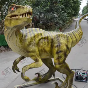 Dinosaur Velociraptor Statue Real Size Psittacosaurus Sculpture Dinosaur Model Parrot Model For Sale