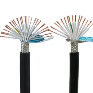 Kabel sinyal fleksibel RVVP, kawat Multi inti, kabel kontrol terisolasi PVC tembaga telanjang 2-10Core