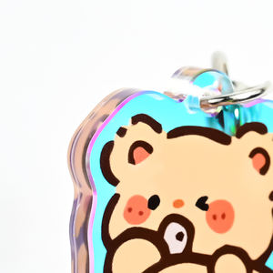 귀여운 플라스틱 사용자 정의 모양의 양면 애니메이션 아크릴 UV 인쇄 무지개 열쇠 고리 액세서리 스탠드 전화 매력 열쇠 고리 - Product Image 3