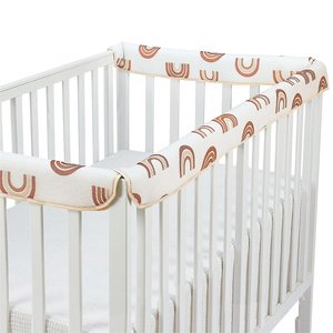 Juego de Protectores de Barandilla de Cuna Suaves, Cubiertas para Cunas Estándar, Ropa de Cama para Bebés, Protectores de Barandilla de Cuna 3 en 1 para la Dentición - Product Image 1