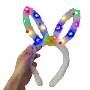 Hot bán tóc phụ kiện trẻ em phát sáng Bunny Tai Headband LED nhấp nháy phục sinh ánh sáng lên tai thỏ Headband - Product Image 3
