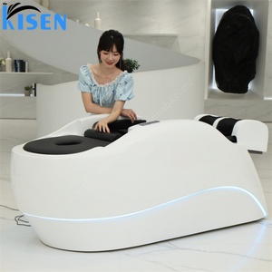 Kisen Lit de lavage auto de luxe avec massage 4D du cuir chevelu, thérapie corporelle complète, fonction vapeur, commande en anglais, tension adaptative - Product Image 2
