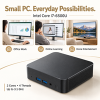ODM Core I7 6500U 8 16GB 256 512GB 4K Dual HD-MI Display Type C Win 11/10 Mini PC Gaming Micro Desktop Komputer Kantor Kerja