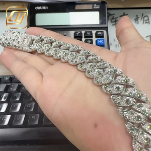 Pulsera de Lujo Estilo Cubano, Plata de Ley 925, Diamantes Moissanite VVS, 18MM, Cadena Cubana con Incrustaciones de Diamantes, Joyería Hip Hop - Product Image 4