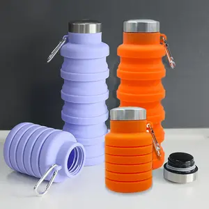 便携式防漏专用硅胶旅行饮用水折叠瓶可折叠水瓶