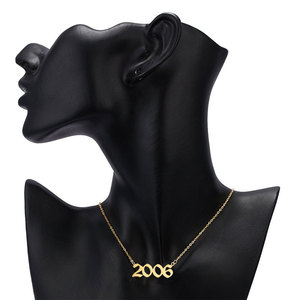 <span class=keywords><strong>Collana</strong></span> con Numero Anno 1980-2019, Unisex, Placcata Oro, in Acciaio Inossidabile, Regalo per Feste, Bijoux in Acciaio Inossidabile - Product Image 4