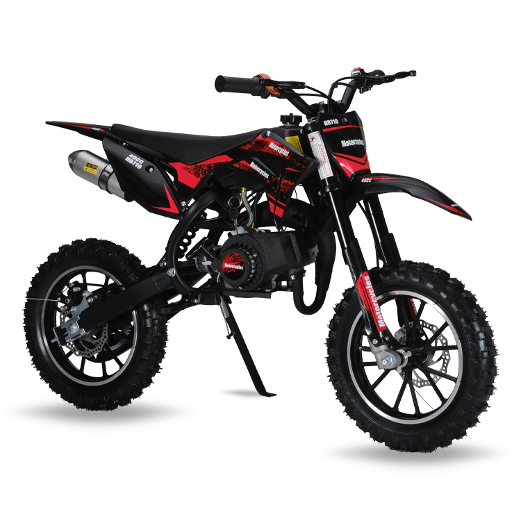50cc красный внедорожный мотоцикл для взрослых детей 2-тактный Мини-Байк с бензиновым двигателем 40 миль в час с тяговым стартом в гору на грунтовых дорогах