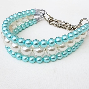 Collar de perlas personalizado, collar de perro pequeño, diseño personalizado, collar de gato para niña, cuentas de diamantes de imitación, collar de perro ajustable - Product Image 6