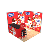 Stand d'exposition portable 10x10 sans outil, en aluminium rétroéclairé, réutilisable pour la publicité