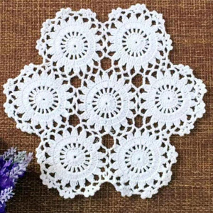 Vente en gros d'attrape-rêves rond évidé crocheté à la main dentelle maille fleur <span class=keywords><strong>assiette</strong></span> de bureau plat isolation tapis décoratif - Product Image 3