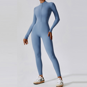 Tuta intera <span class=keywords><strong>da</strong></span> yoga e fitness con cerniera, a maniche lunghe, traspirante, ad asciugatura rapida, a vita media, per club e <span class=keywords><strong>abbigliamento</strong></span> <span class=keywords><strong>da</strong></span> <span class=keywords><strong>lavoro</strong></span> <span class=keywords><strong>da</strong></span> <span class=keywords><strong>donna</strong></span> - Product Image 4